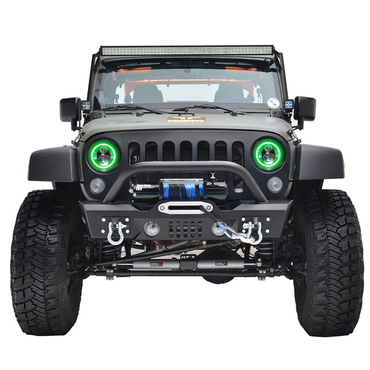 Jeep Wrangler 07-17 CHS Bright Green LED Headlight Halo Ring Kit | eBay